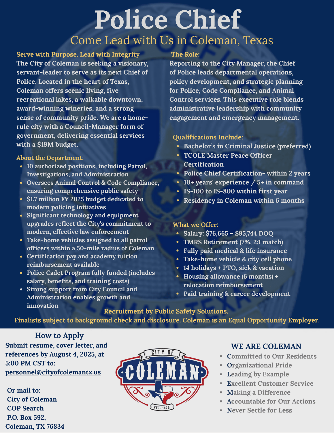 Police Recruiting Flyer
