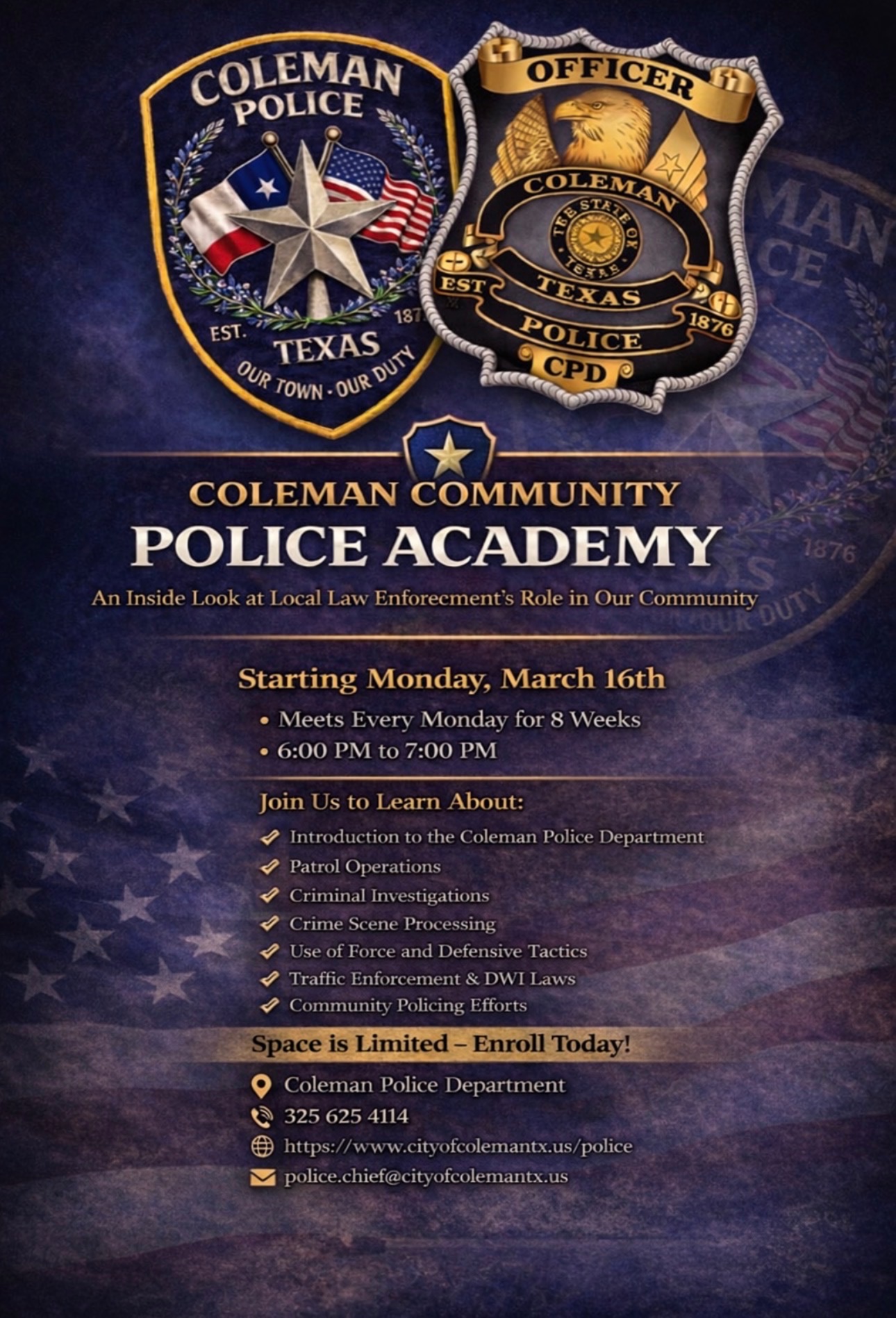Community Police Academy flier